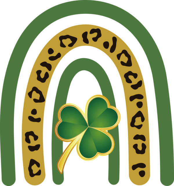 Transparent St. Patrick's Day Logo Pollinator Flower for St Patrick's Day Rainbow for St Patricks Day