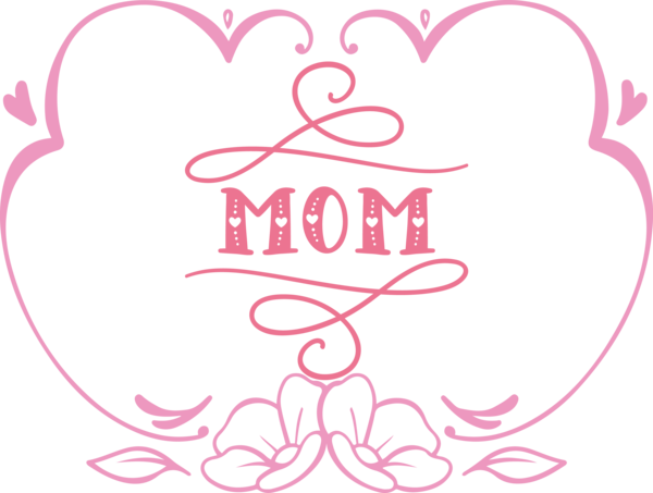 Transparent Mother's Day Sticker Design Drawing for Happy Mother's Day for Mothers Day