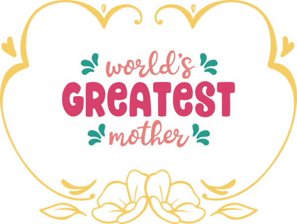 Transparent Mother's Day Logo Yellow Line for Happy Mother's Day for Mothers Day