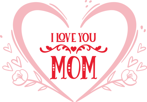 Transparent Mother's Day Stencil Love-in Logo for Happy Mother's Day for Mothers Day