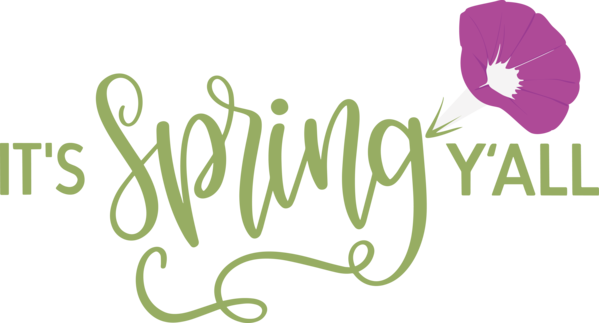Transparent easter Flower Logo Green for Hello Spring for Easter