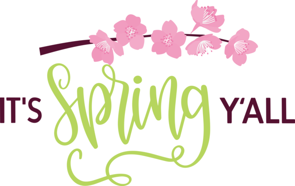 Transparent easter Floral design Logo Design for Hello Spring for Easter