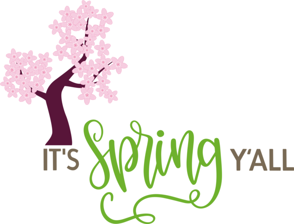 Transparent easter Logo Font Flower for Hello Spring for Easter