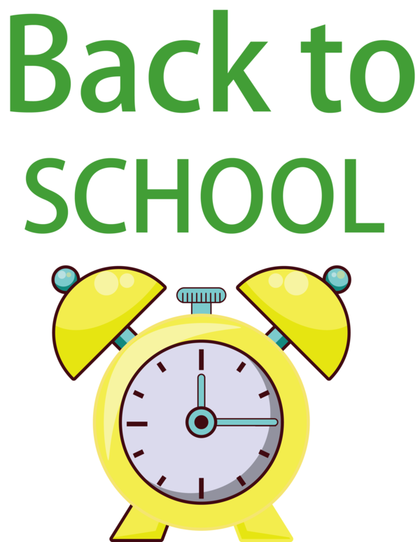 Transparent Back to School Alarm Clock Clock Yellow for Welcome Back to School for Back To School
