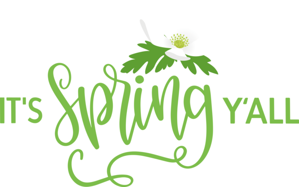 Transparent easter Leaf Plant stem Logo for Hello Spring for Easter