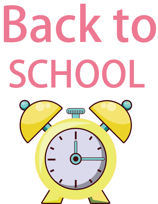 Transparent Back to School Alarm Clock Clock Cartoon for Welcome Back to School for Back To School