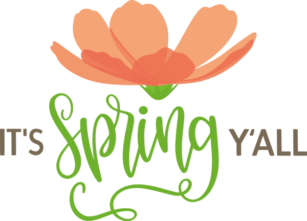 Transparent easter Cut flowers Logo Floral design for Hello Spring for Easter