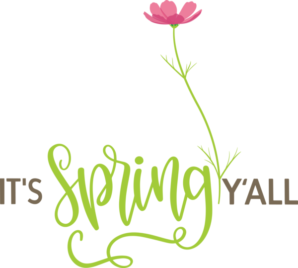 Transparent easter Cut flowers Logo Plant stem for Hello Spring for Easter