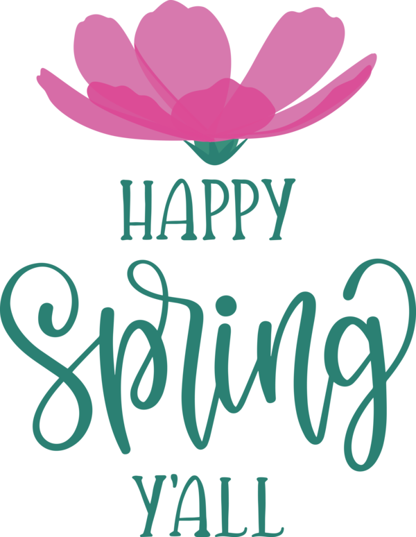 Transparent Easter Floral design Design Logo for Hello Spring for Easter