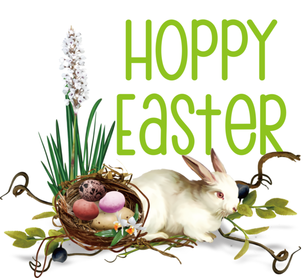 Transparent Easter Easter Bunny Floral design Rabbit for Easter Day for Easter