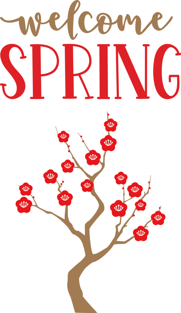 Transparent Easter Flower Plants Logo for Hello Spring for Easter