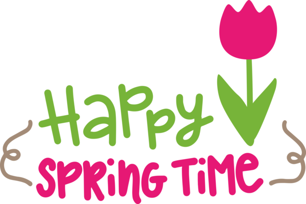 Transparent Easter Flower Logo Text for Hello Spring for Easter