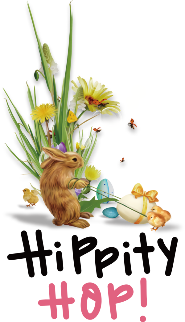 Transparent Easter Floral design Grasses Meter for Easter Bunny for Easter