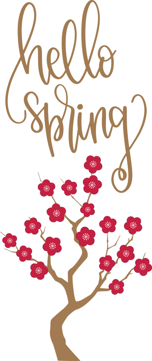 Transparent Easter Design Drawing Floral design for Hello Spring for Easter