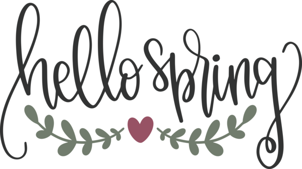 Transparent Easter Logo Design Calligraphy for Hello Spring for Easter
