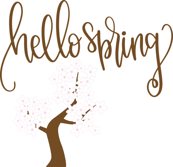 Transparent Easter Logo Calligraphy Line for Hello Spring for Easter