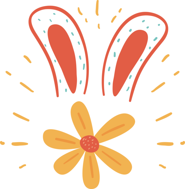 Transparent Easter Cartoon Petal Flower for Easter Day for Easter