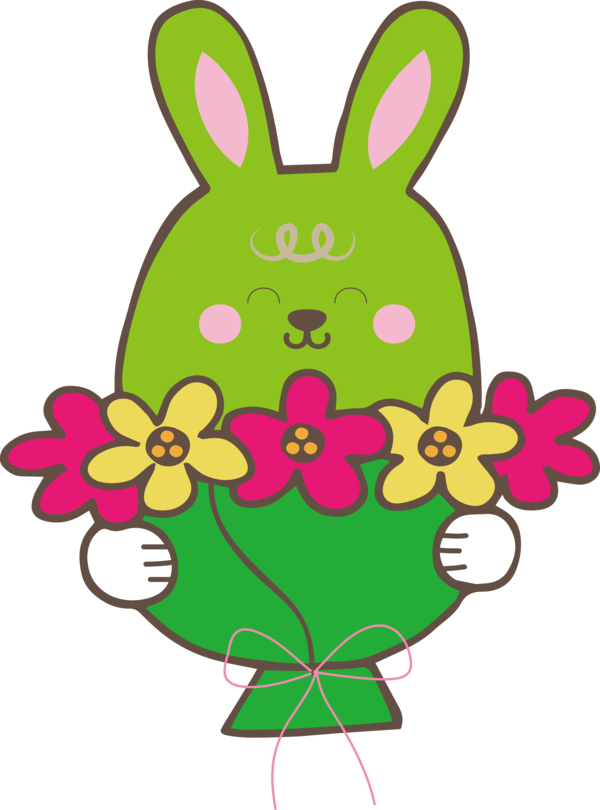 Transparent Easter Floral design Leaf Easter Bunny for Easter Day for Easter