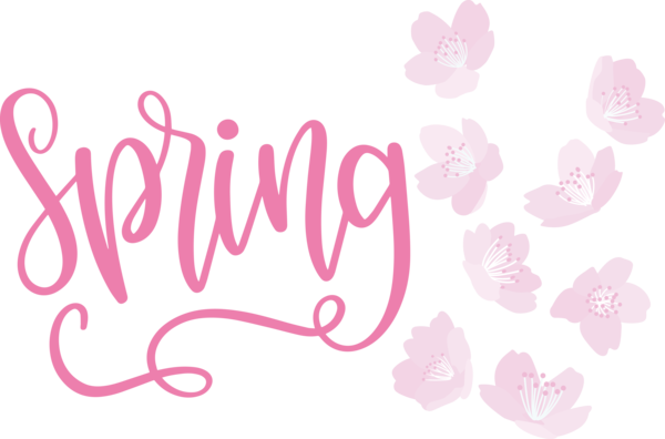 Transparent Easter Design Logo Flower for Hello Spring for Easter