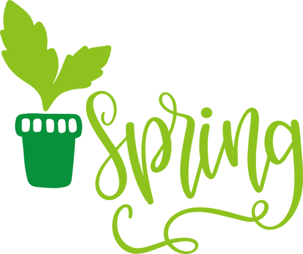 Transparent Easter Logo Leaf Plant stem for Hello Spring for Easter