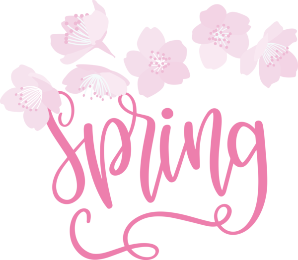 Transparent Easter Floral design Design Logo for Hello Spring for Easter
