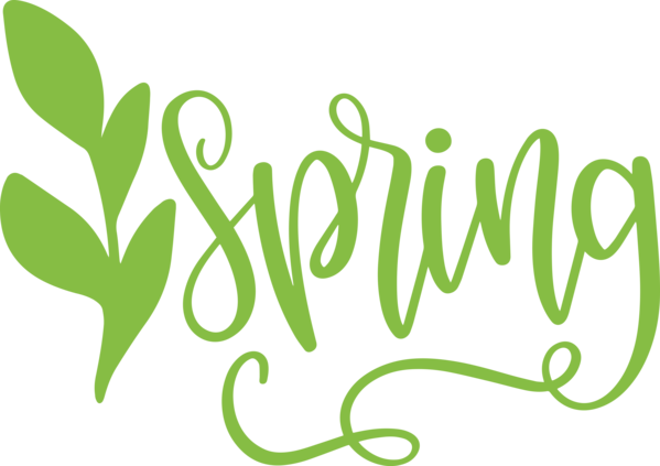 Transparent Easter Logo Leaf Plant stem for Hello Spring for Easter