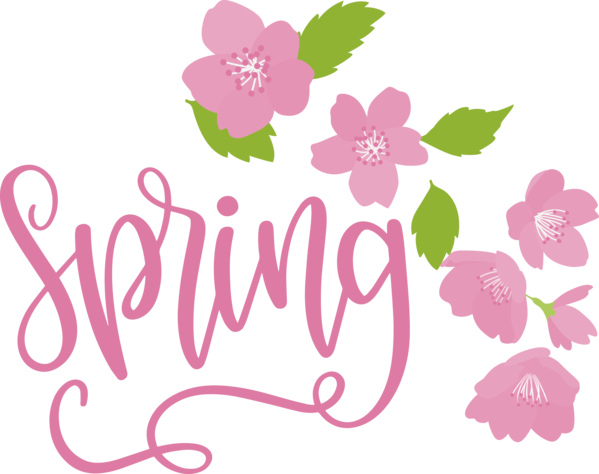 Transparent Easter Flower Floral design Logo for Hello Spring for Easter