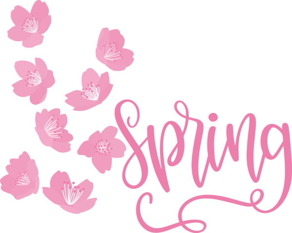 Transparent Easter Logo Flower Petal for Hello Spring for Easter