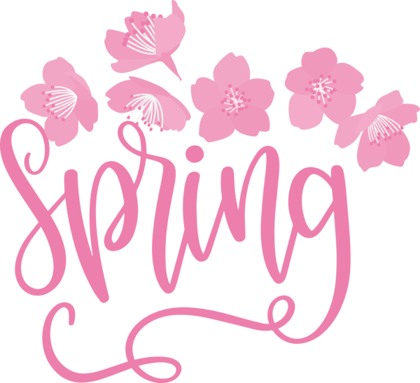 Transparent Easter Flower Logo Cut flowers for Hello Spring for Easter