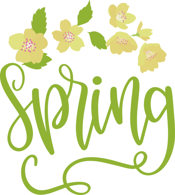 Transparent Easter Icon Logo Floral design for Hello Spring for Easter