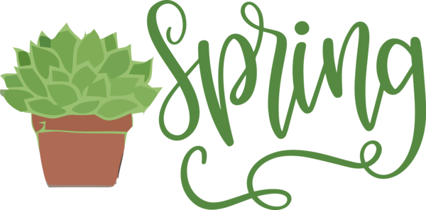 Transparent Easter Logo Plant stem Flower for Hello Spring for Easter