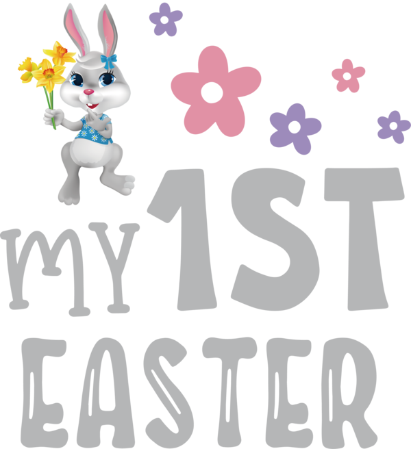 Transparent Easter Cartoon Character Symbol for 1st Easter for Easter