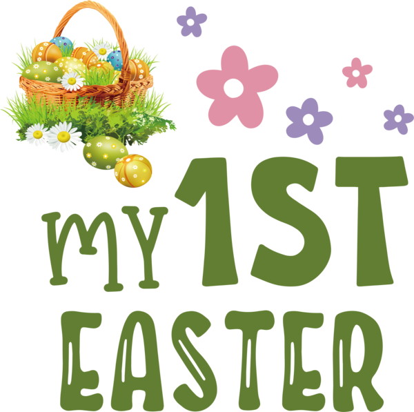 Transparent Easter Logo Floral design Meter for 1st Easter for Easter