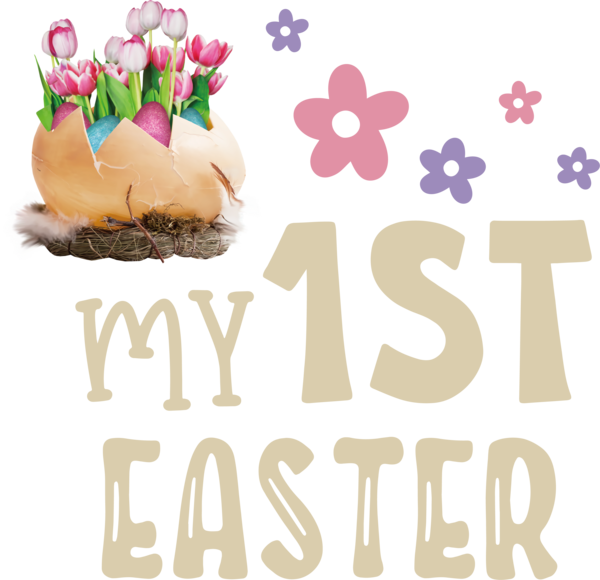 Transparent Easter Royal icing Cake decorating Logo for 1st Easter for Easter
