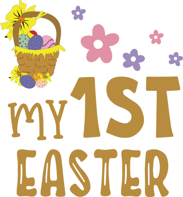 Transparent Easter Logo Design Yellow for 1st Easter for Easter