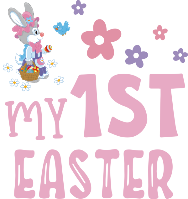 Transparent Easter Logo Design Wall Decal for 1st Easter for Easter