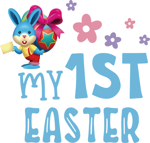 Transparent Easter Logo Cartoon Easter Bunny for 1st Easter for Easter