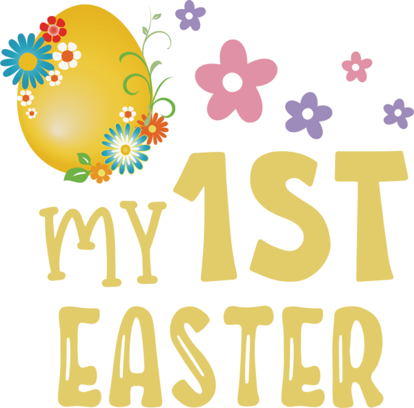 Transparent Easter Logo Yellow Line for 1st Easter for Easter
