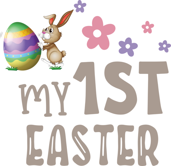 Transparent Easter Easter Bunny Logo Cartoon for 1st Easter for Easter