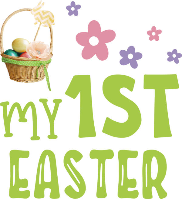 Transparent Easter Logo Green Design for 1st Easter for Easter