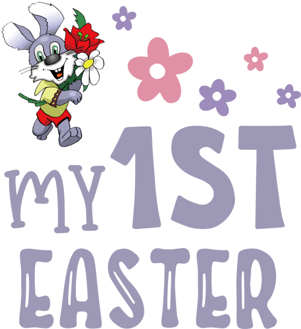 Transparent Easter Design Logo Cartoon for 1st Easter for Easter