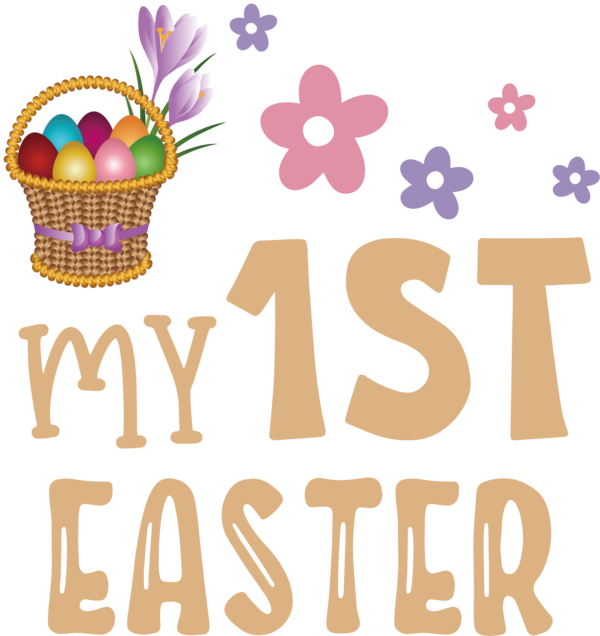Transparent Easter Design Logo Line for 1st Easter for Easter