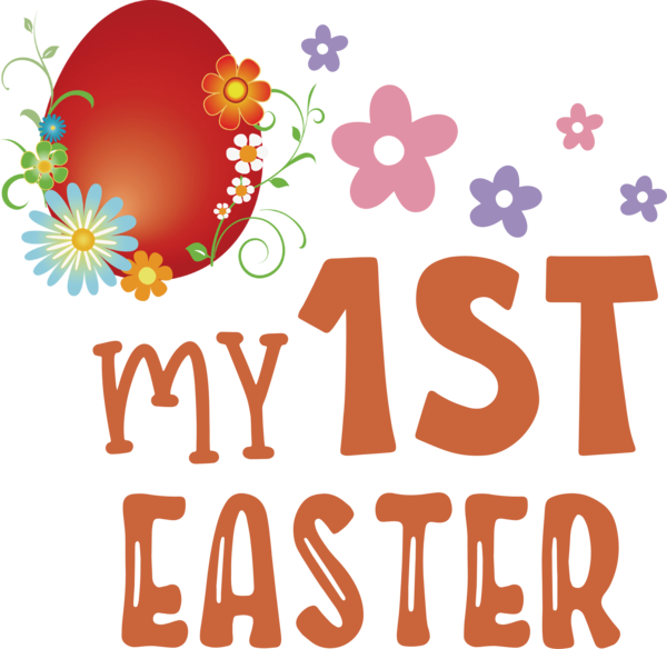Transparent Easter Logo Line Design for 1st Easter for Easter