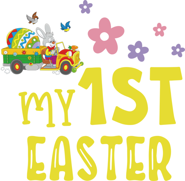 Transparent Easter Logo Yellow Design for 1st Easter for Easter