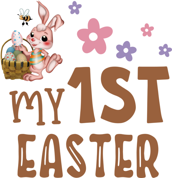 Transparent Easter Easter Bunny Logo Design for 1st Easter for Easter