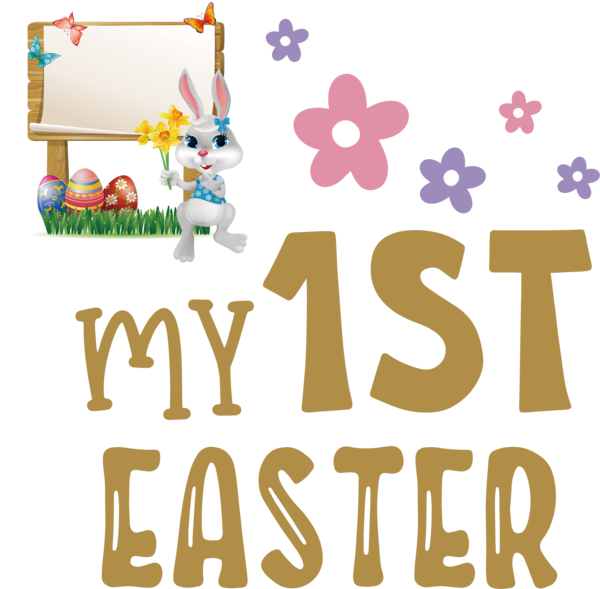 Transparent Easter Logo Easter Bunny Design for 1st Easter for Easter