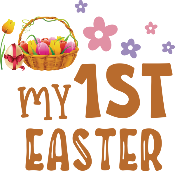 Transparent Easter Logo Line Design for 1st Easter for Easter