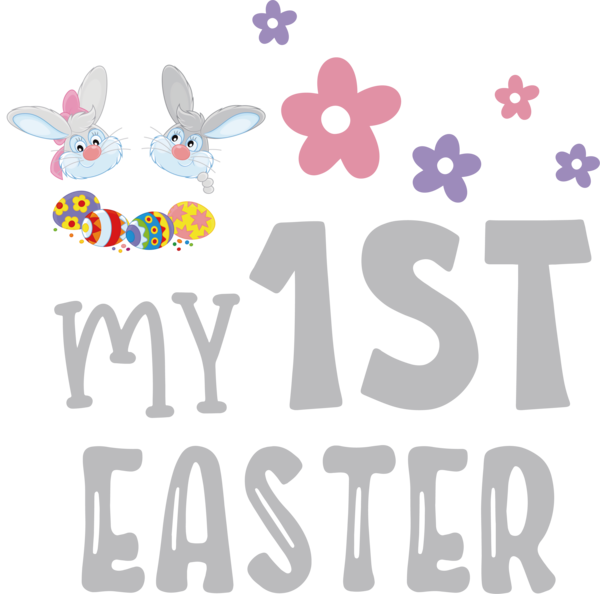 Transparent Easter Easter Bunny Logo Cartoon for 1st Easter for Easter