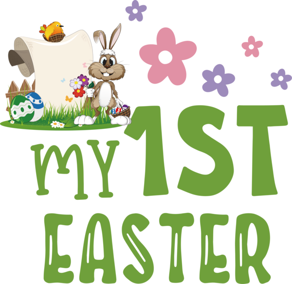 Transparent Easter Animal figurine Logo Cartoon for 1st Easter for Easter