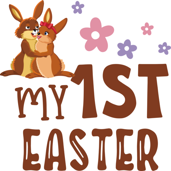 Transparent Easter Cartoon Logo Dog for 1st Easter for Easter